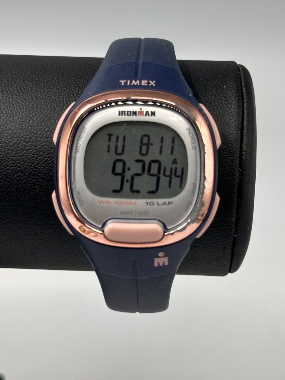 Timex Ironman Digital Watch Women 33mm Blue Pink Indiglo Silicone Band 10Lap